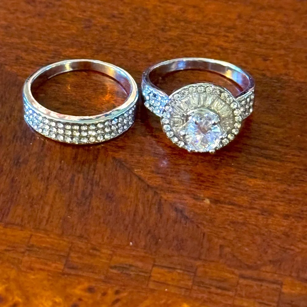 Gorgeous Large Round Cut Cubic Zirconia Wedding Engagement Bridal Rings, Sz 8